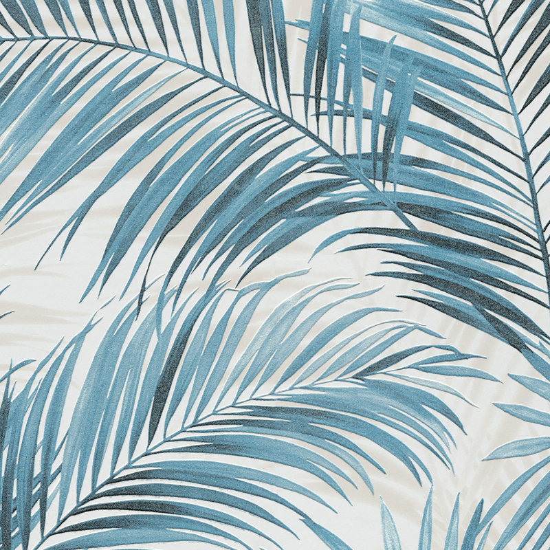 Calvado Palm Wallpaper Sample, Blue