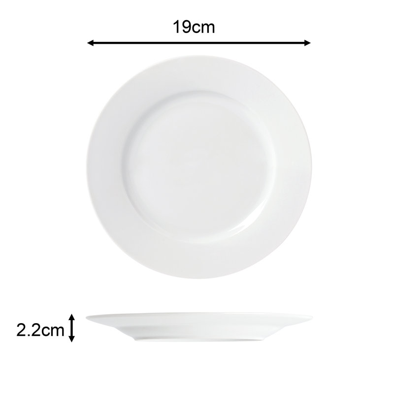 Waterside 24pc White Rim Porcelain Dinner Set