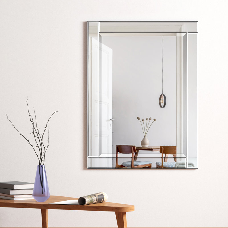 Neema Modern Beveled Glass Wall Mirror, 30" x 40"