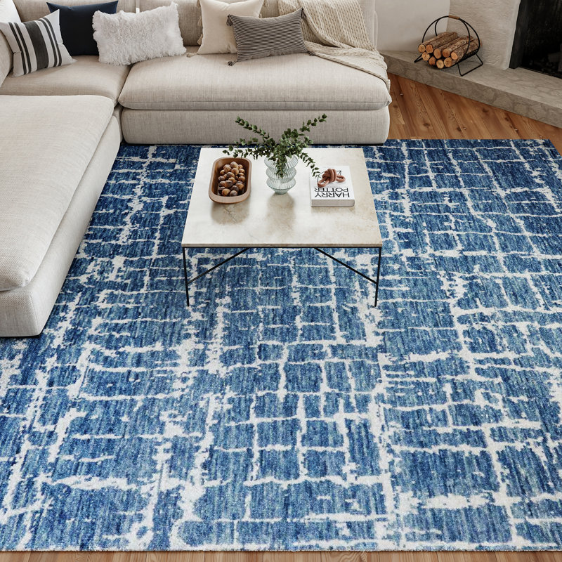 Tapis d'intérieur moderne bleu argent 9 pi 9 po x 13 pi 9 po Nourison Taylorrose, Argenté bleu
