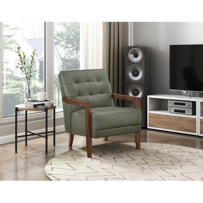 Chaise d'appoint de style moderne avec revêtement en cuir et capitonnage