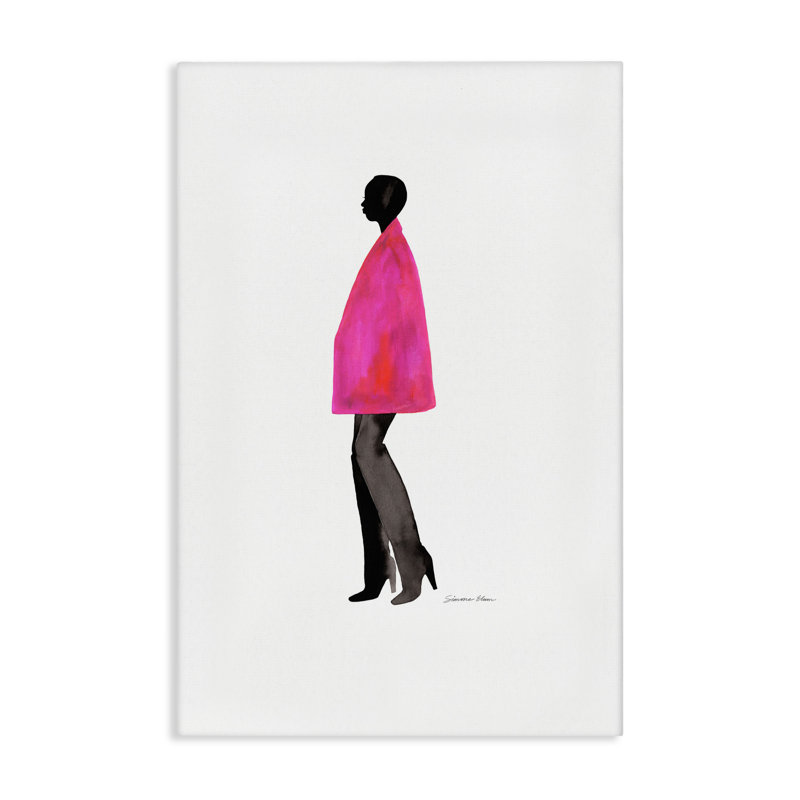 Toile rose fuchsia, conception par Simone Elum, H 24 po x l 16 po