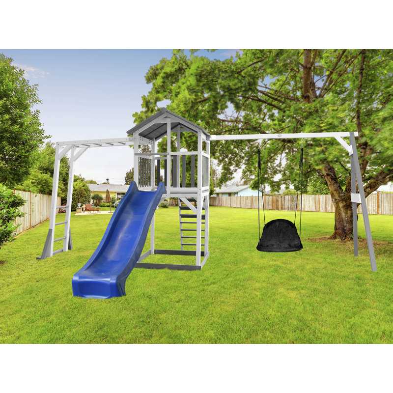 AXI Hemlock Swing Set with 1 Swing(s) , 1 Slide(s), Blue