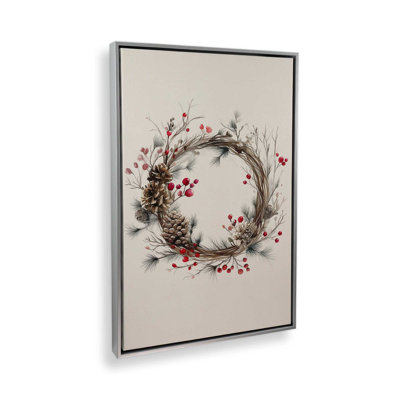 Reproduction d'art sur toile Winterberry Wreath