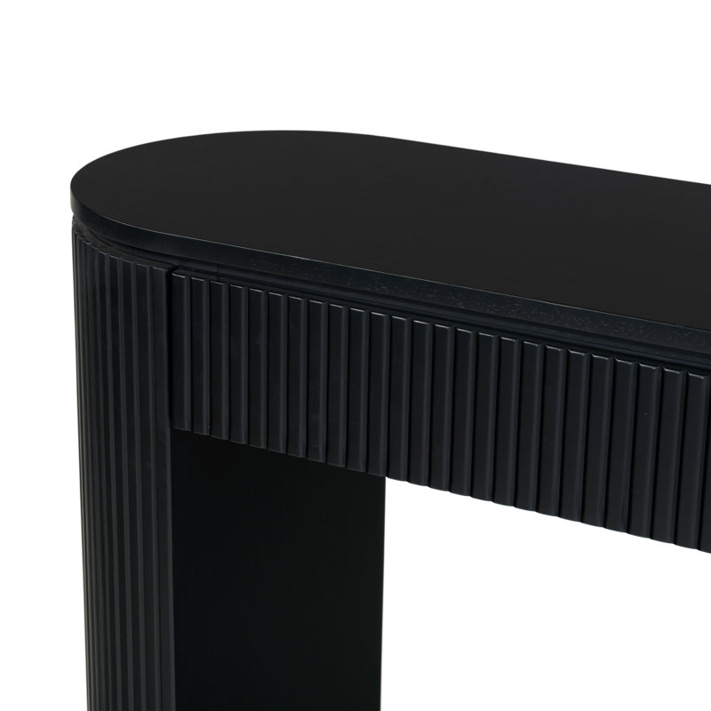 Rikki Fluted 1 Drawer Console, Black