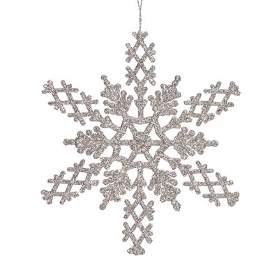 Ornement en forme de flocon de neige scintillant