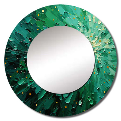 Emerald Euphoria II - Landscapes Decorative Mirror, Green Wall Mirror, Printed Metal Art