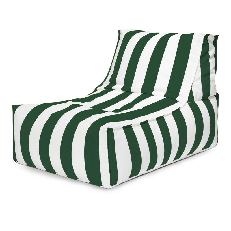 Santorin 2-Piece Outdoor Bean Bag Lounge Chair & Ottoman, Green