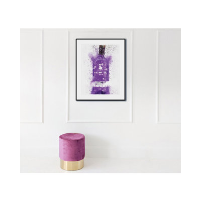 Purple Gin Bottle - Single Picture Frame Print