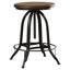 Swivel Solid Wood Adjustable Height Bar Stool-2111277971