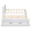 Lit plateforme simple avec tête de lit, ports USB, 3 tiroirs et lit gigogne simple, blanc-168542386-168542413