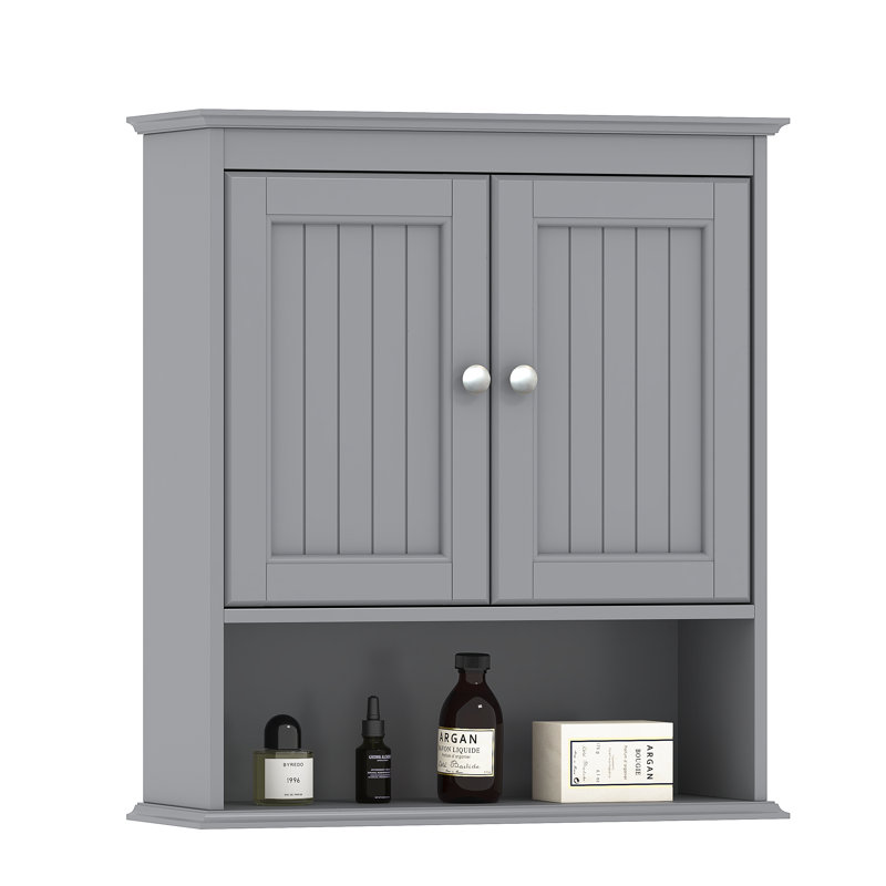Armoire de salle de bain murale l 21,5 po x H 24 po x P 7,48 po Cloughmills, Gris