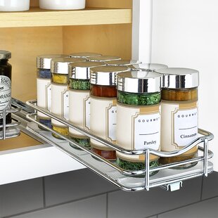  2 Packs Pull Out Spice Rack Organizer for Cabinet, Durable  Slide Out Spice Racks Organizer, Easy to Install Spice Cabinet Organizers,  4.33''Wx10.4''Dx8.5''H, Each Tier Hold 10 Spice Jars - 2 Tier 