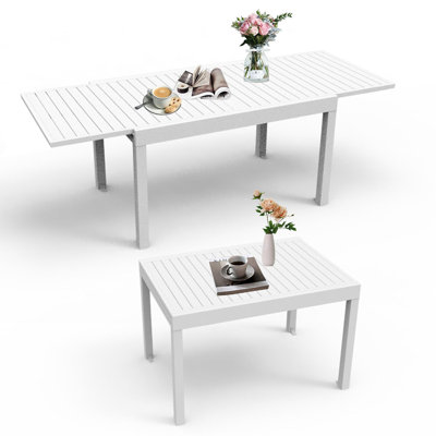 Norlishia Extendable Rectangular Aluminum Outdoor Dining Table