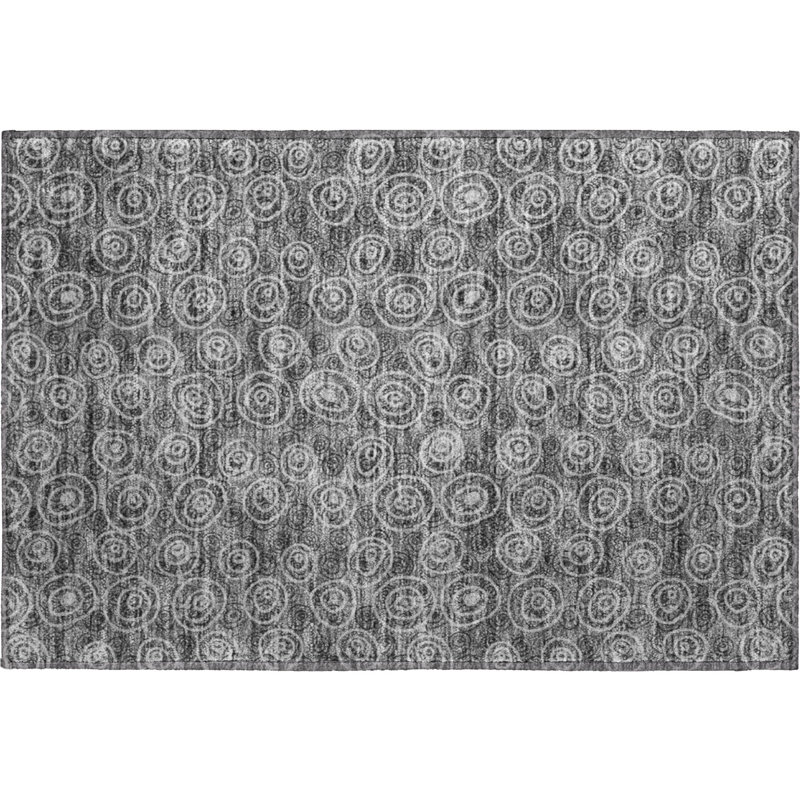 Premium Machine Washable Prisco Gray Rug, Rectangle 1'8" x 2'6"
