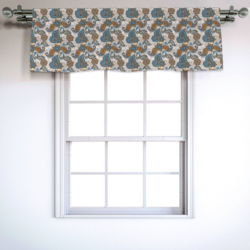 Sateen Paisley Ruffled Window Valance