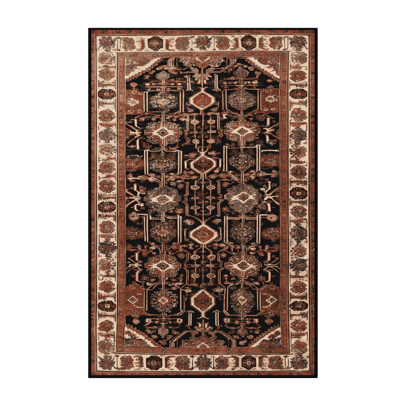 Tapis brun lavable à la machine, Rectangulaire 2 pi x 3 pi