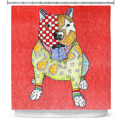 Rideau de douche simple pitbull dog light