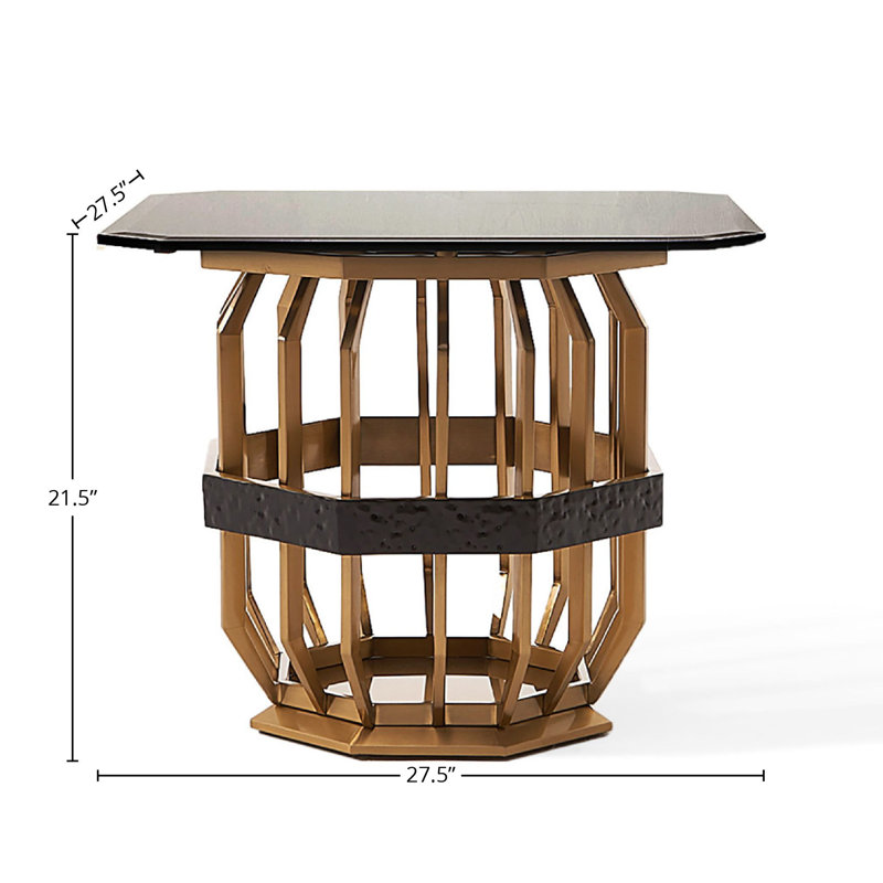 Table de bout en verre à piédestal