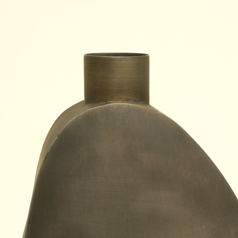 Steel Floor Vase, Black, overall height- 23"
