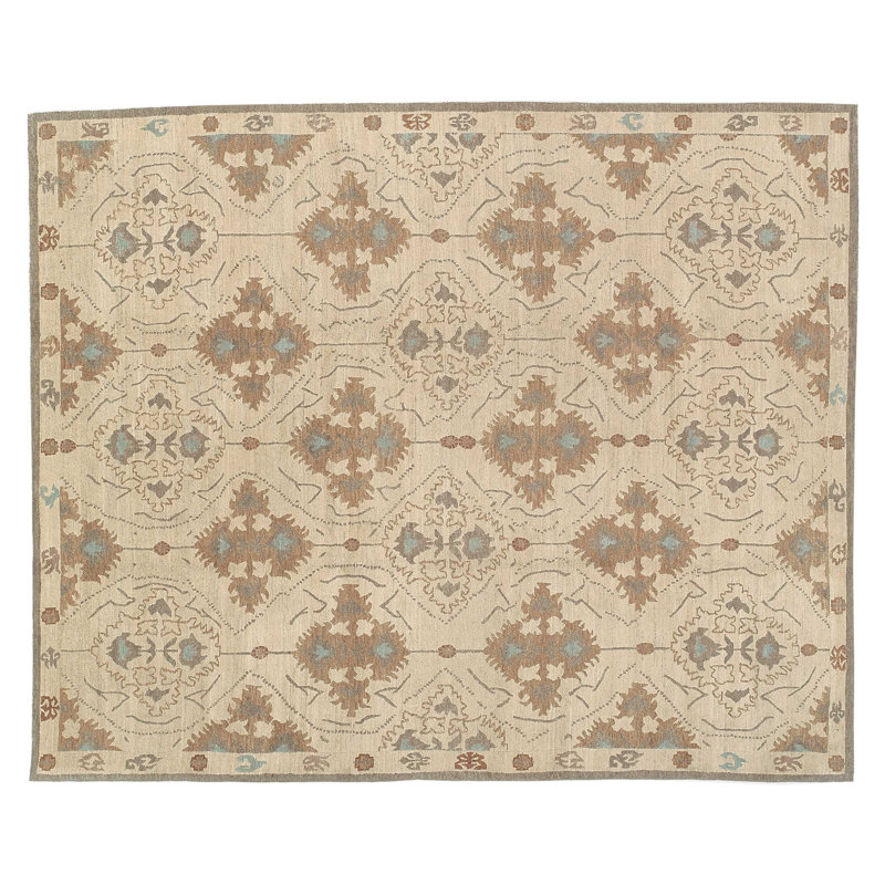 Samkara Wool Oriental Area Rug in Beige/Neutral, Rectangle 12' x 16'
