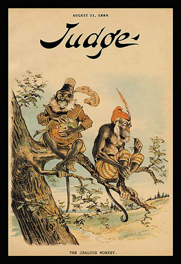« juger magazine : the jealous singe », affiche rétro