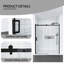 Double porte de douche coulissante en verre trempé avec poignée en acier inoxydable-113510543