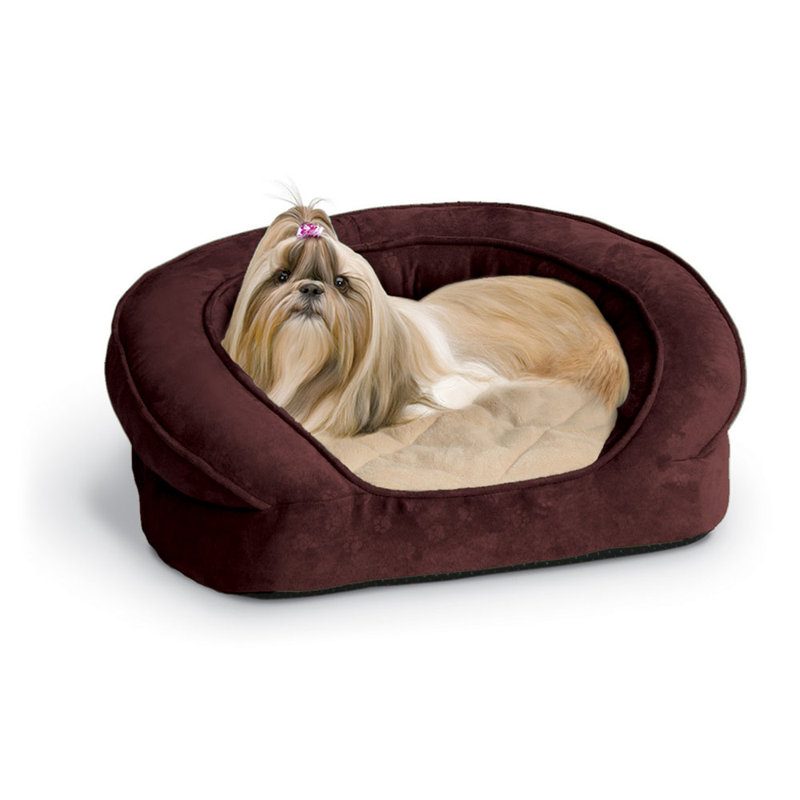 Lit-lit pour chien deluxe ortho, Petit (l 20 po x P 20 po x H 8 po), Aubergine