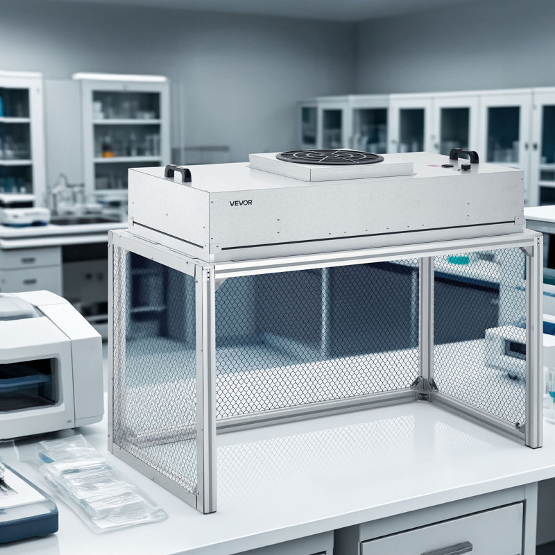 Laminar Flow Hood, 24.02 x 46.06 x 27.36 inch Working Area FUU Fan Filter Unit, Meets Class 100/ISO 5 Clean Room Standards, with HEPA-14 Filter and G1 Pre-Filter, for Laboratory, Mushroom Room
