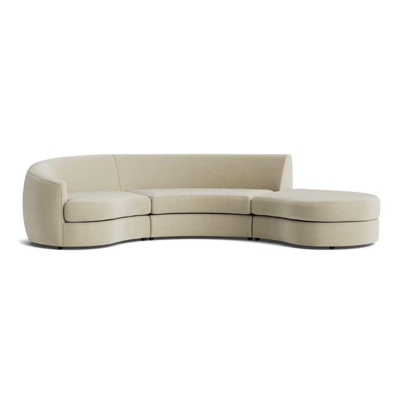 Giselle 3-Piece Left Arm Sectional, Performance Linen - Flax