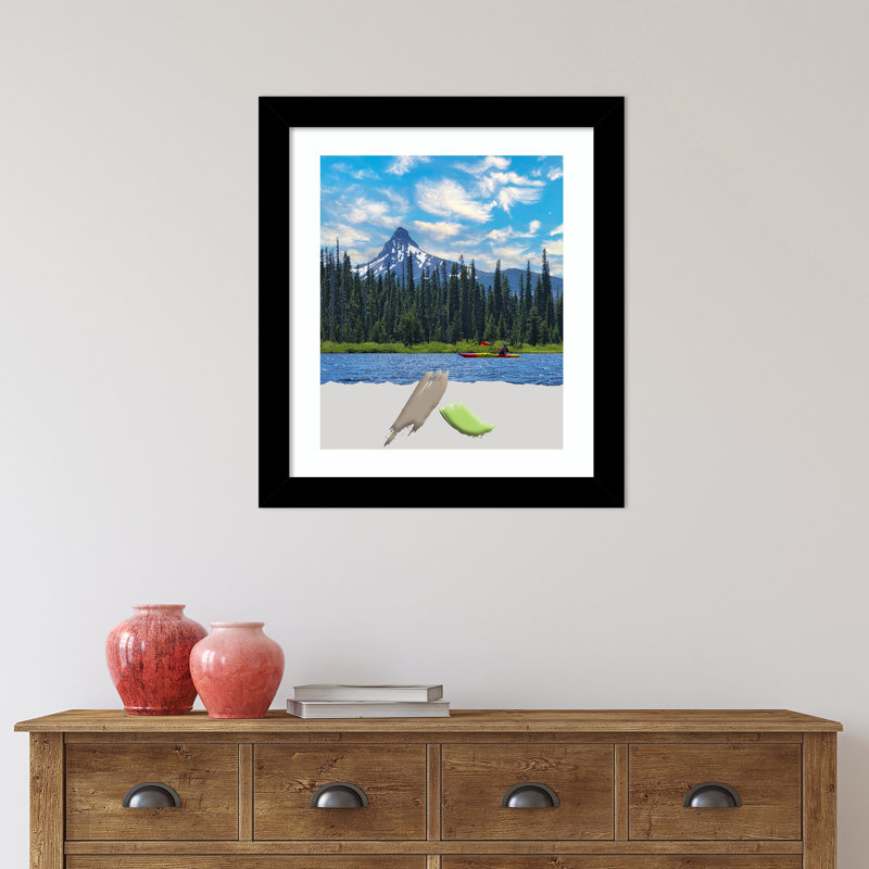 Nikai Black Picture Frame with Mat, 20'' x 16''