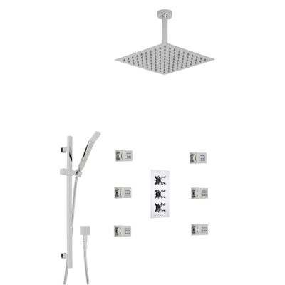 Ensemble de pomme de douche au plafond avec 6 jets de massage Reno