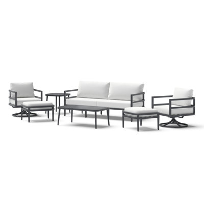 Morelia 7-Piece Sunbrella® Outdoor Motion Patio Seating Set - White