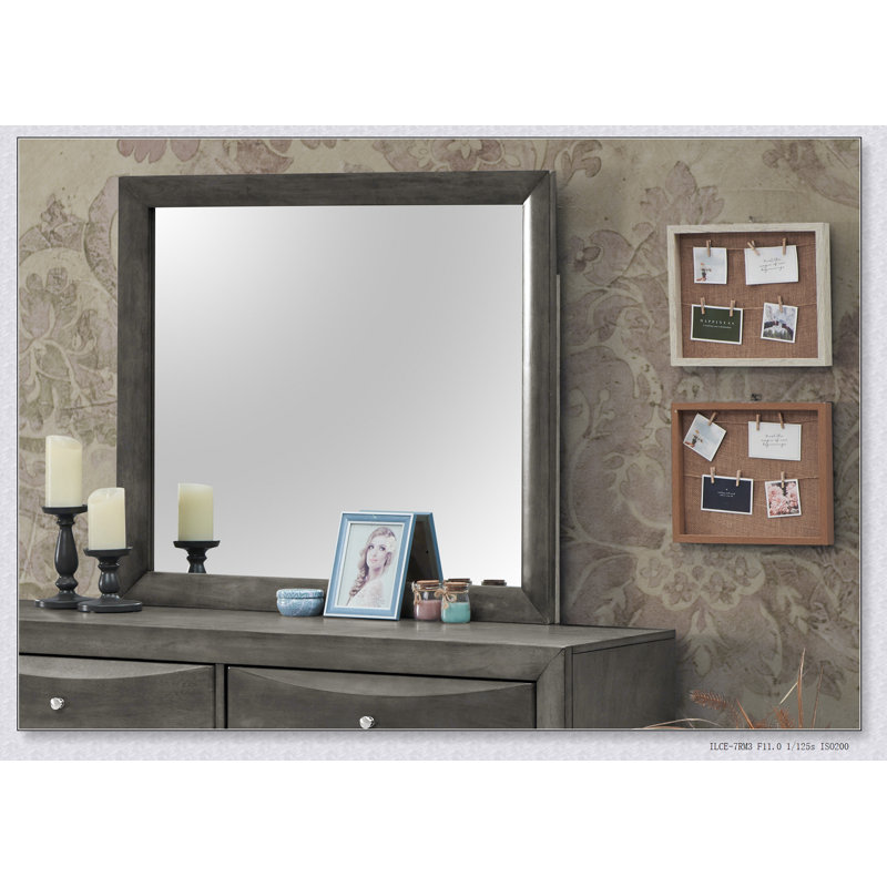 Miroir mural contemporain gris pour n'importe quelle pièce, Gris