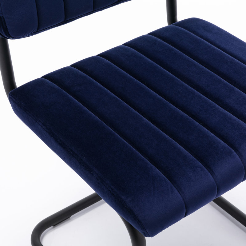 Chaise d'appoint en velours Estes, Velours bleu saphir