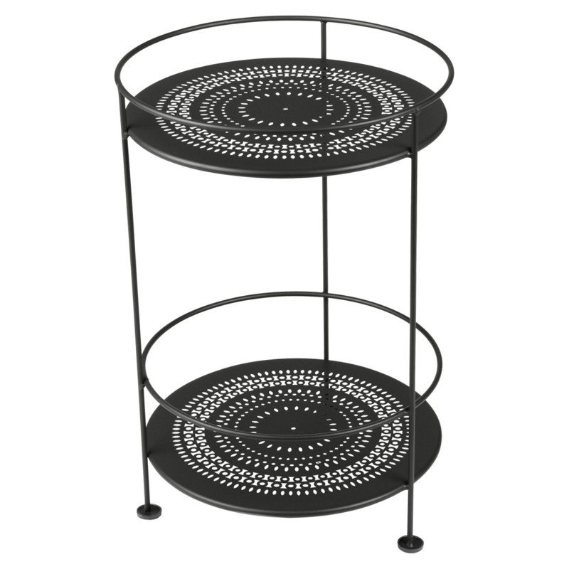 Guinguette Outdoor Round Side Table, Liquorice