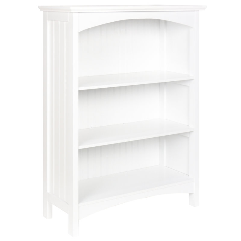 40" H x 29.5" W Wood 3 Tier Bookcase with 2 Arched Support, Storage and Display Bookshelf for Home Office and Living Room, White