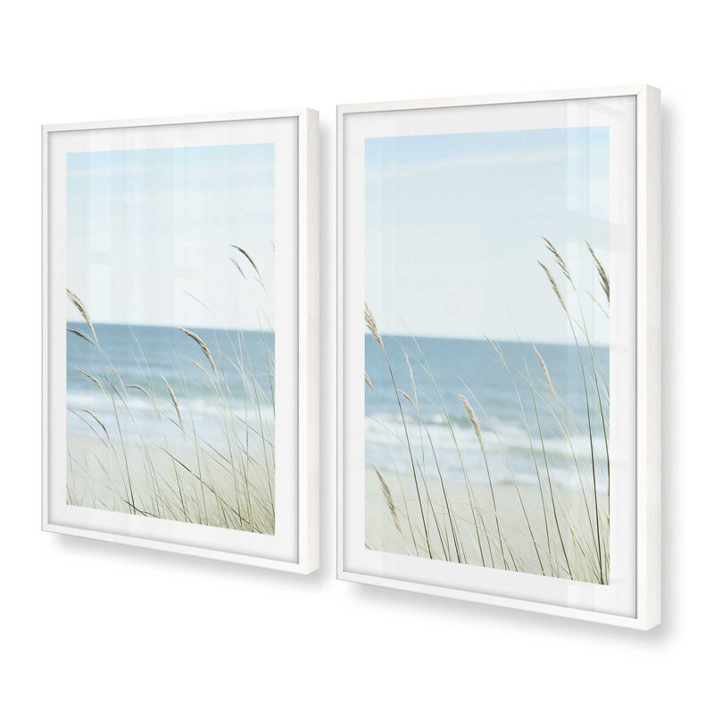 Ensemble de 2 reproductions,, Blanc opaque, H 25 po x l 38 po