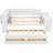 Full Size Daybed with Drawers, Storage Shelves, Trundle, LED Light, Charging Station, Desk & Cabinet,White-170781280