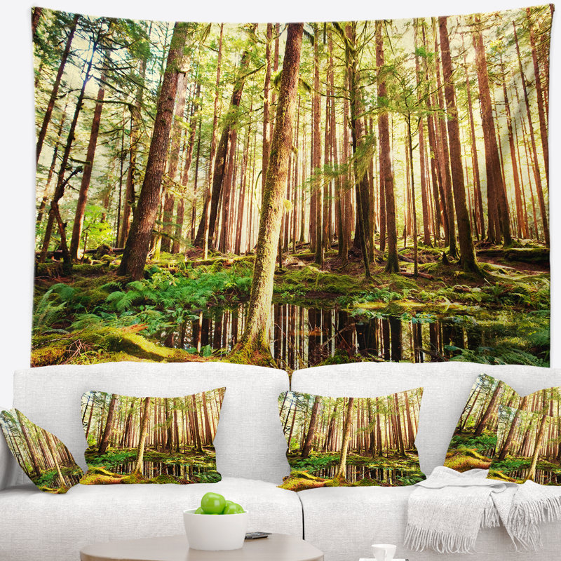 Tapisserie paysage forêt tropicale dense, H 78 po x l 92 po