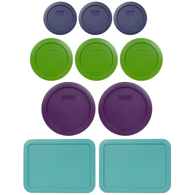 Pyrex 7202-PC bleu, 7200-PC gazon vert, 7201-PC mauve, 7210-PC turquoise couvercle