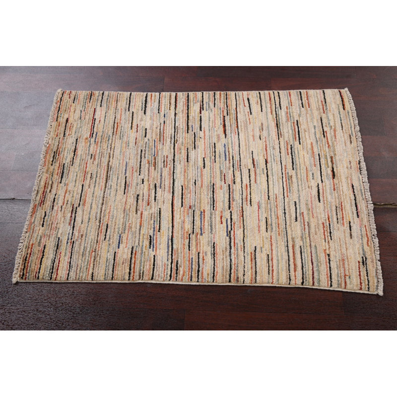 Tapis moderne Gabbeh Kashkoli noué à la main 2 x 3