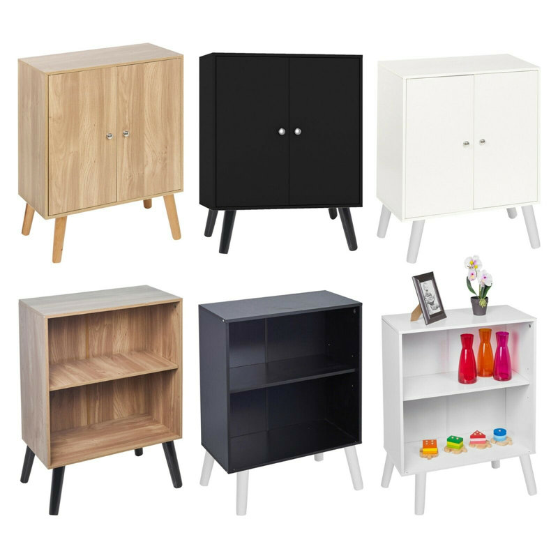 Serlin Wood Standard Bookcase, White/Pine, 80cm H x 60cm W x 30cm D