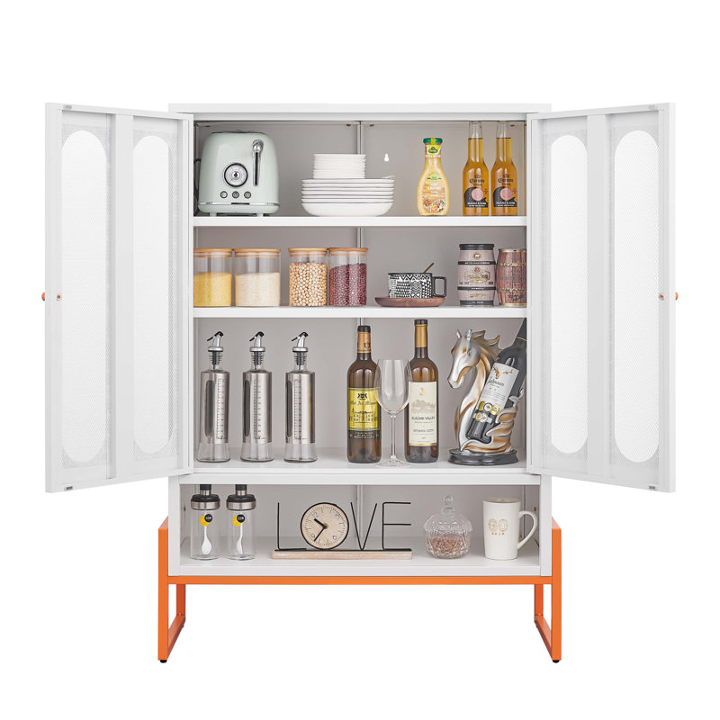 Armoire à chaussures moderne à double porte minimaliste avec portes réglables en filet