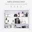 Armoire de salle de bain à double porte - 31,5 po x 23,5 po, décoration tendance, grand espace de rangement, fonctionnement silencieux avec charnières, miroir blanc avec tablettes réglables, style moderne, grand espace, charnières,