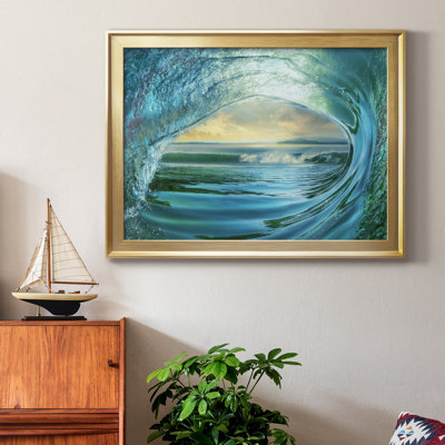 «Big Wave», reproduction encadrée de qualité supérieure - prête à être accrochée