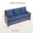 Outdoor Wicker Patio Modern Wood Armrests Sofa With Cushions-1572982421