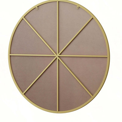 Wall Mirror 39 Inch Gold Circular Mirror Metal Framed Mirror Round Vanity Mirror Dressing Mirror, for Bathroom, Living Room, Bedroom Wall Decor