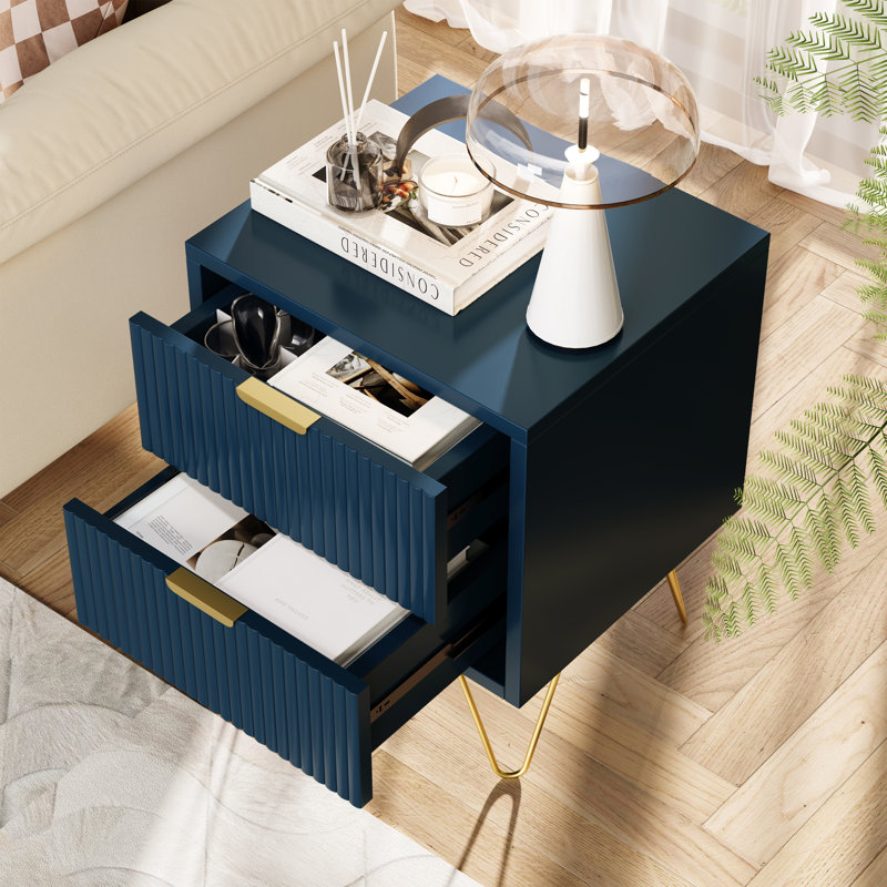 40cm W Metal Bedside Table