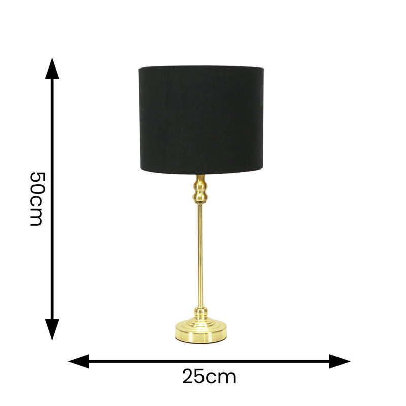 Saylorsburg Standard Table Lamp, Yes, Black/Gold, Gold